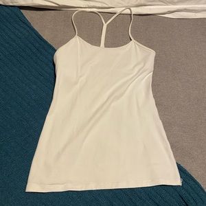 Womens white lululemon built in bra tank